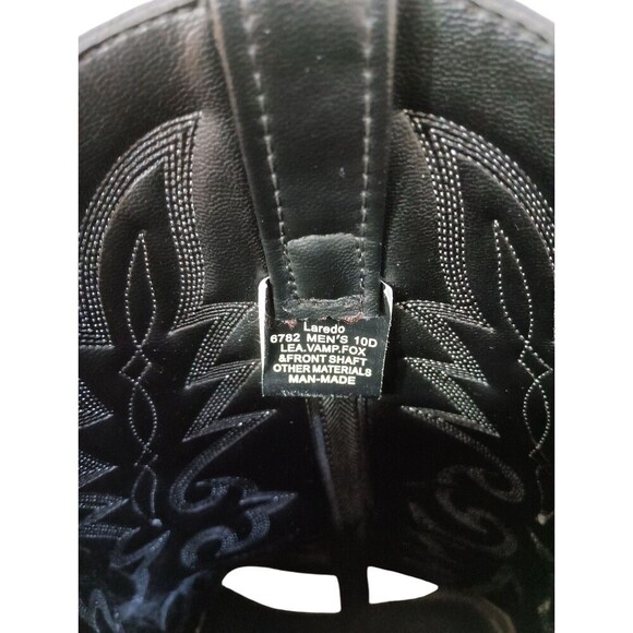 Laredo Western Boot Mens Size 10D Black Gray Pointed Toe Lizard Print Wingtip - Picture 8 of 10